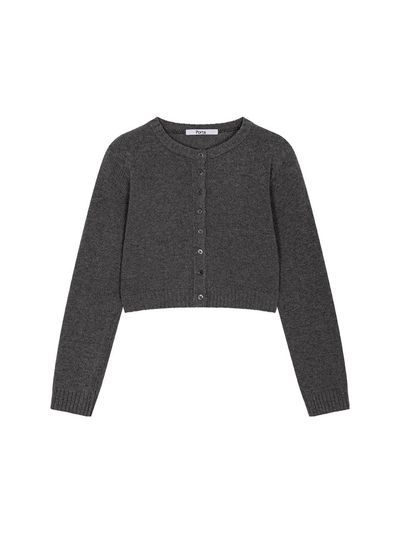 Porta BASIC BUTTON KINT CARDIGAN, GREY