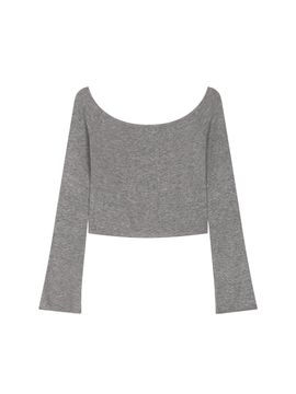 Porta BASIC OFF - SHOULDER LONG SLEEVE KNIT, GREY