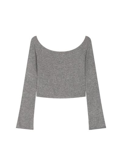 Porta BASIC OFF - SHOULDER LONG SLEEVE KNIT, GREY