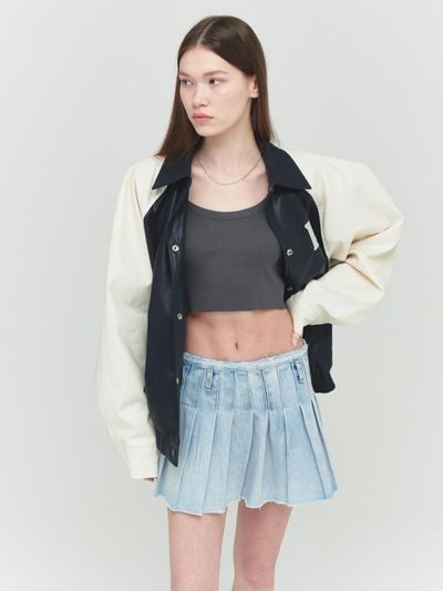 Porta COTTON CROP SLEEVELESS, CHARCOAL