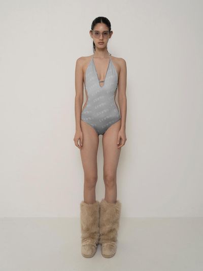 Porta DESERT LOGO PATTERN SWIMSUIT_GREY