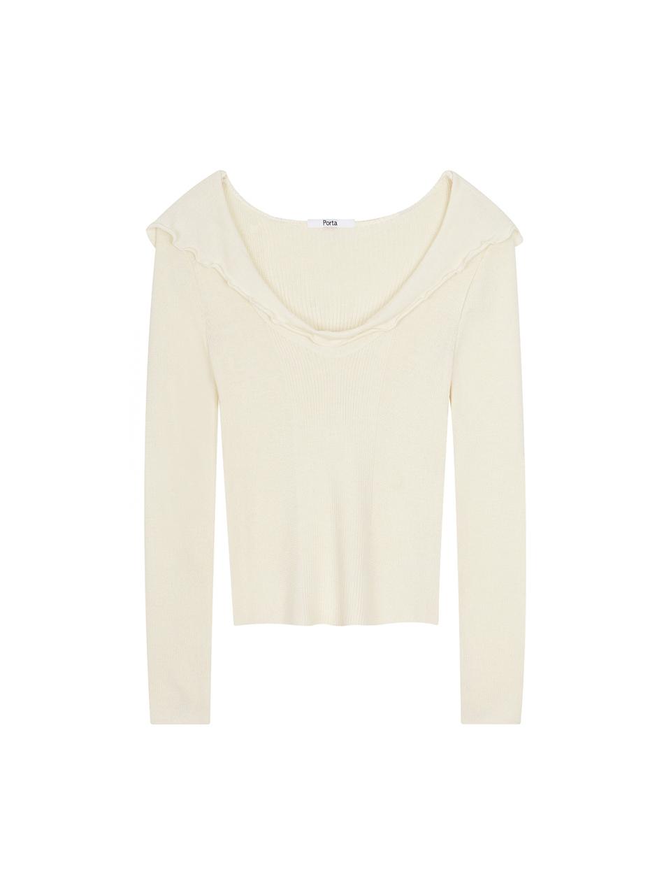 Porta OFF - SHOULDER HOODED KNIT