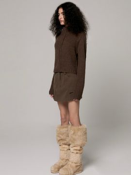 Porta Peached Cotton Cargo Skirt _ Brown