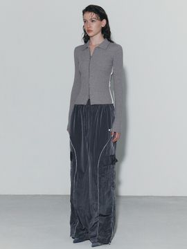 Porta Piping Cargo Track Pants_Dark Gray