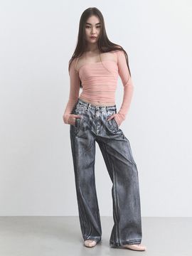 Porta SLAY WASHING COATED PANTS, DIRTY WHITE