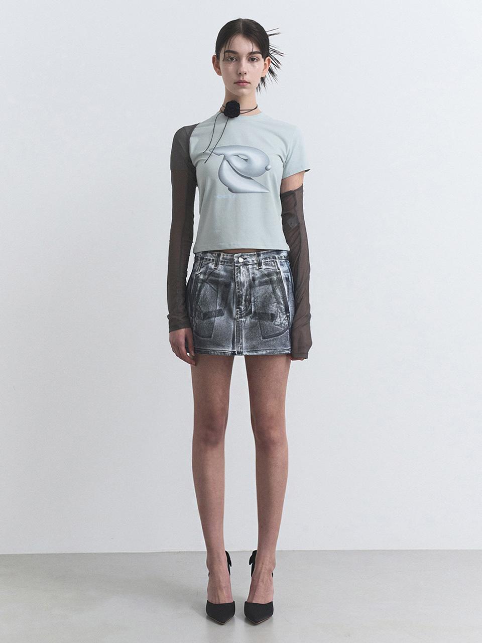 Porta SLAY WASHING COATED SKIRT, DIRTY WHITE