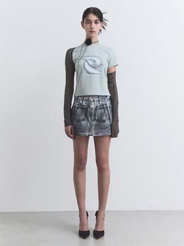 Porta SLAY WASHING COATED SKIRT, DIRTY WHITE