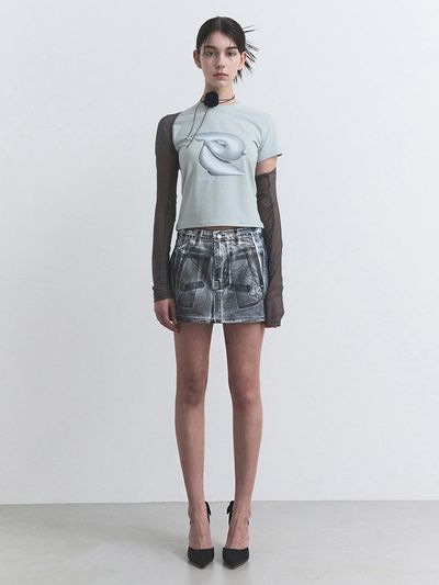 Porta SLAY WASHING COATED SKIRT, DIRTY WHITE