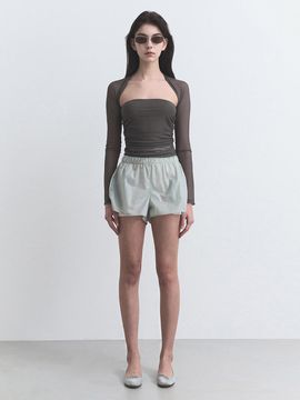 Porta TRACK WINDBREAKER SHORTS, LIGHT GREY