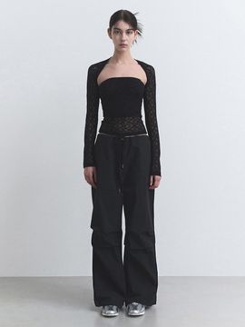 Porta TUCK WIDE PANTS, BLACK