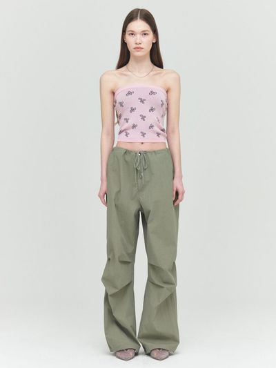Porta TUCK WIDE PANTS, KHAKI