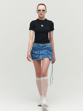 Porta Washed Denim Skirt_Blue