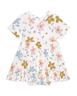 Posh Peanut Posh Peanut Girls' Daisy Ruffled Twirl Bodysuit Dress