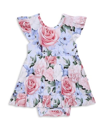 Posh Peanut Posh Peanut Girls' Tie Back Ruffled Bodysuit Dress