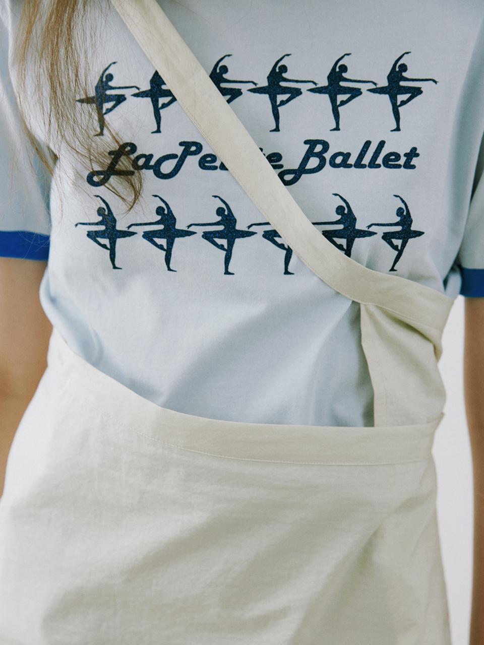 PoshyFreckles Ballet Glitter T shirt_Eton Blue