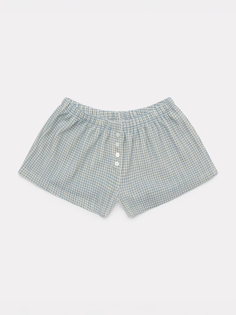 PoshyFreckles Check Mini Shorts [Baby Blue]