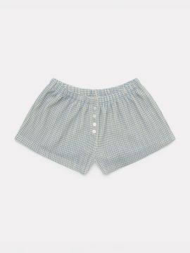 PoshyFreckles Check Mini Shorts [Baby Blue]