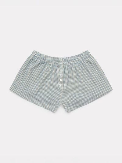 PoshyFreckles Check Mini Shorts [Baby Blue]
