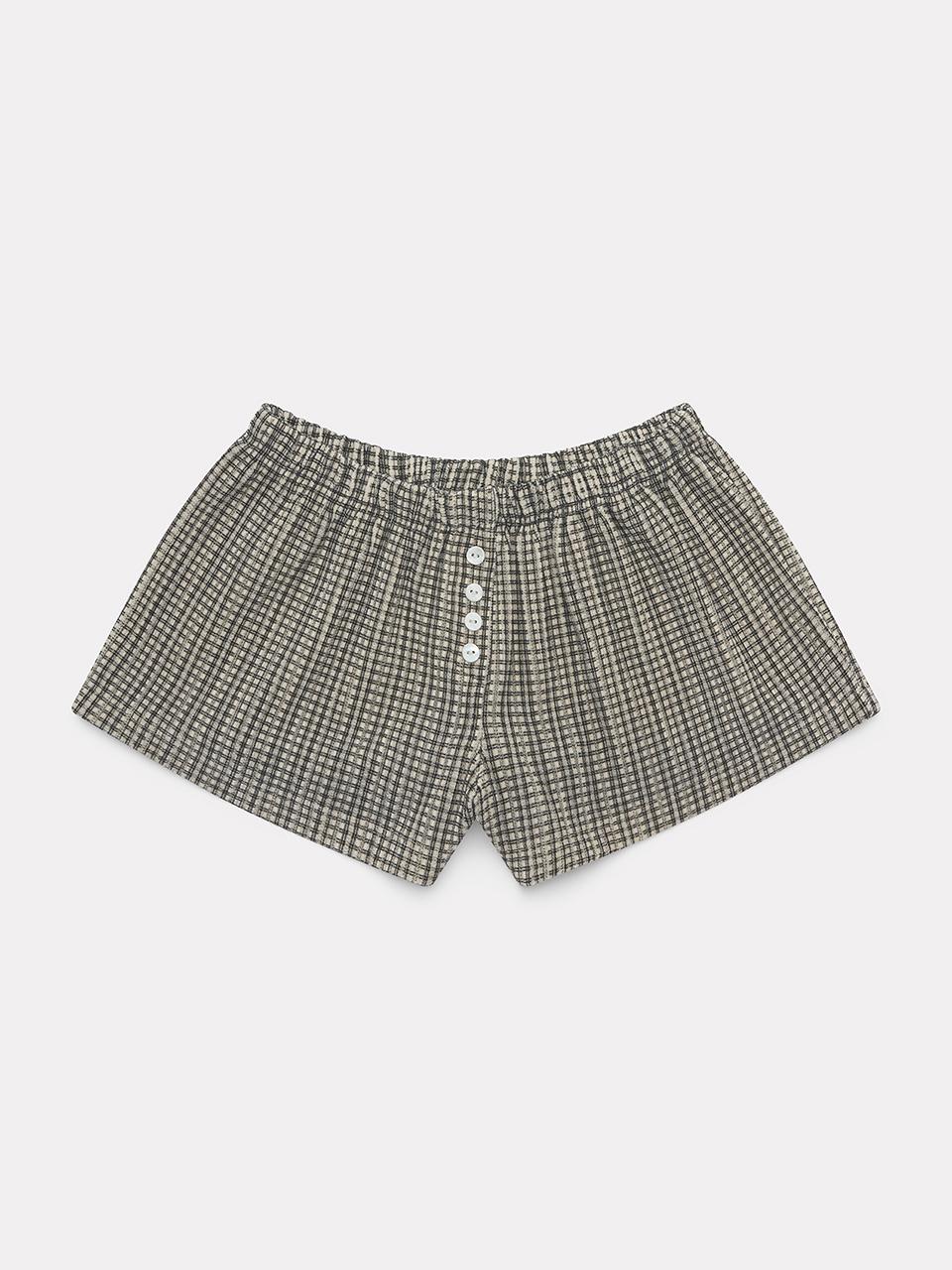 PoshyFreckles Check Mini Shorts [Black]