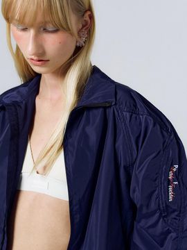 PoshyFreckles Incision Wind Jumper Casual Jacket [Navy]