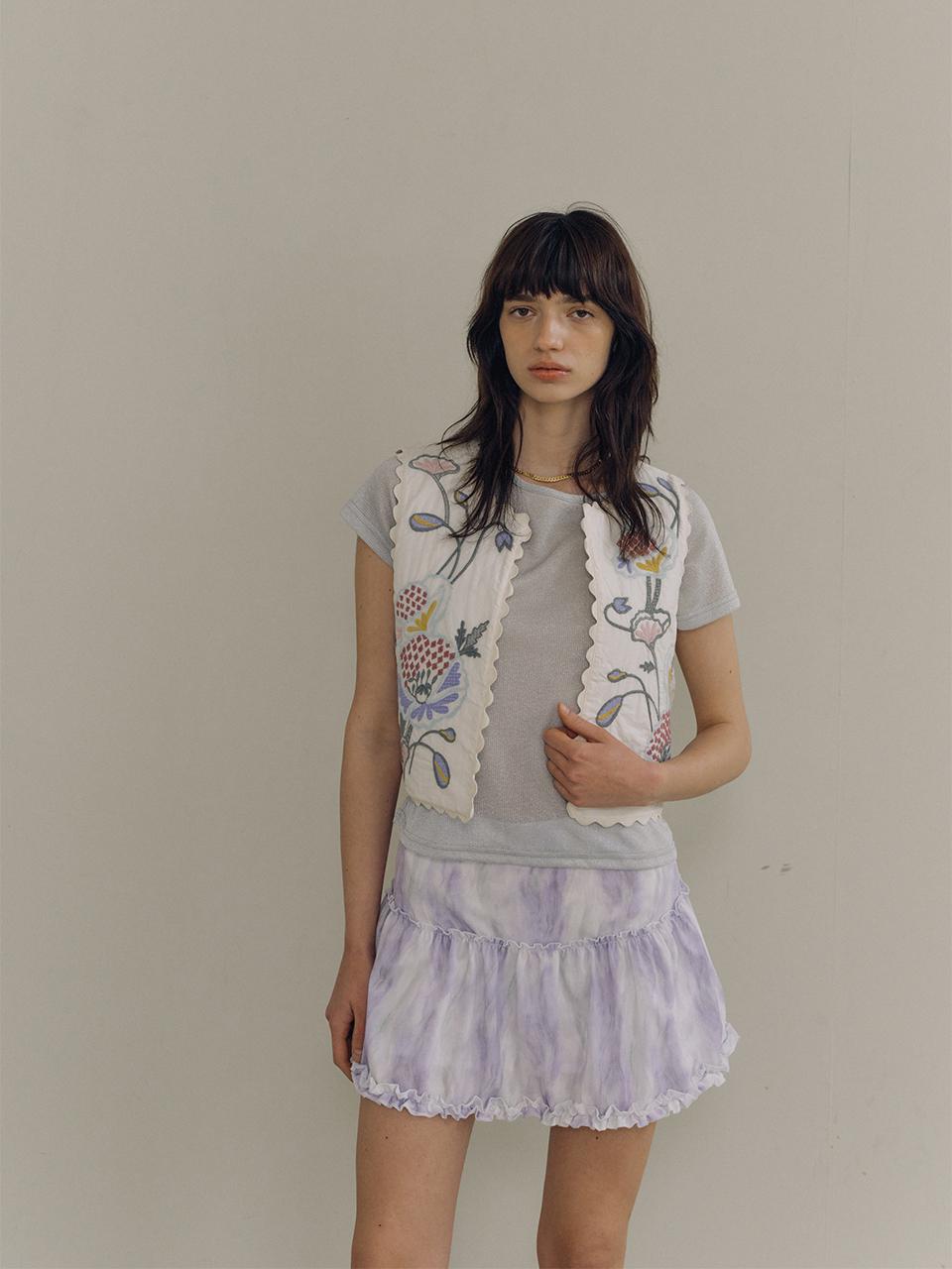 PoshyFreckles Low Frill Skirt [Lavender]