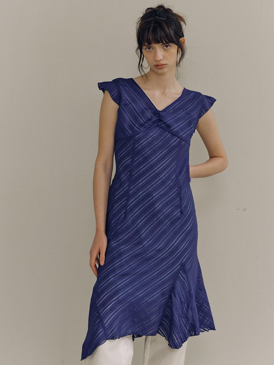 PoshyFreckles Oblique Dress [Royal Blue]