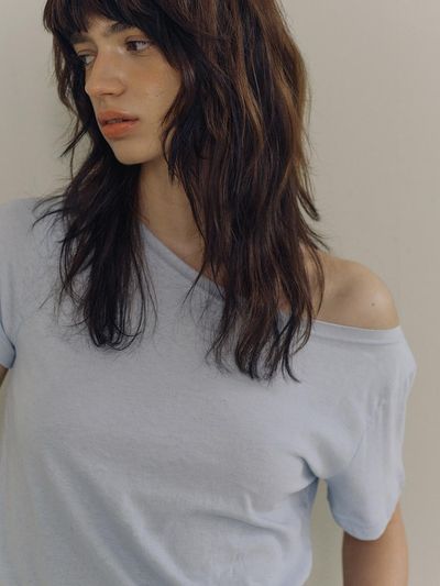 PoshyFreckles Off Tag T-Shirts [Soft Blue]