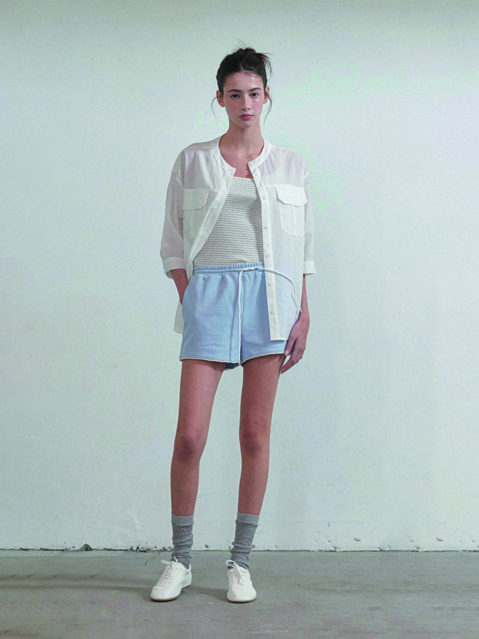 Posite Lace string shorts - Pale Blue