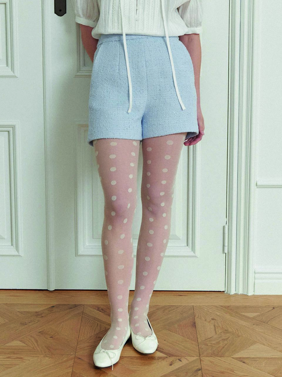 Posite Lui Tweed Shorts - Pale Blue