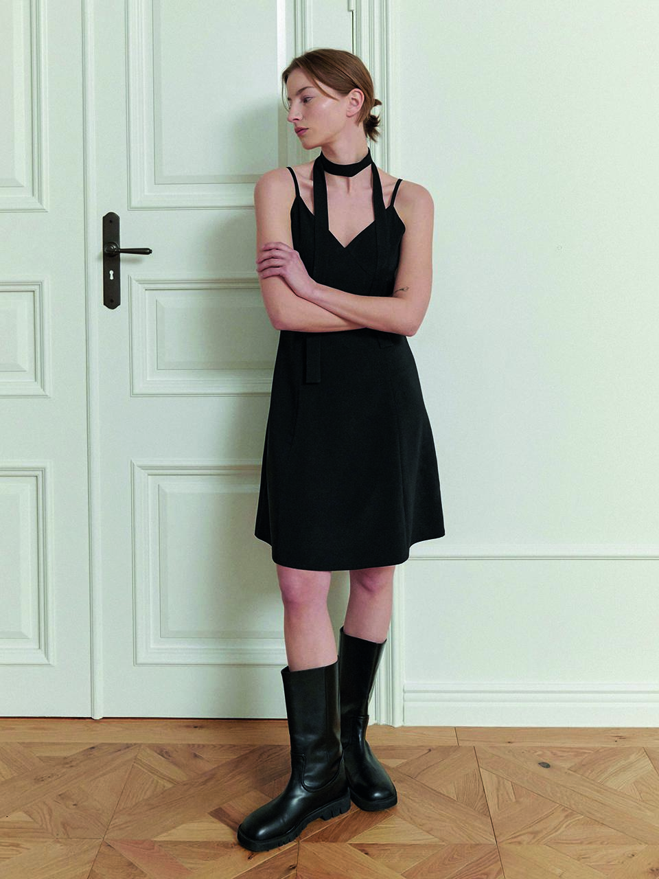 Posite Soap Tie Dress - Black