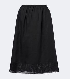 Posse Posse Alfie embroidered linen midi skirt