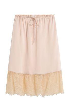 Posse Posse Blake LaceTrimmed Silk Midi Skirt
