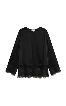 Posse Posse Blake LaceTrimmed Silk Top