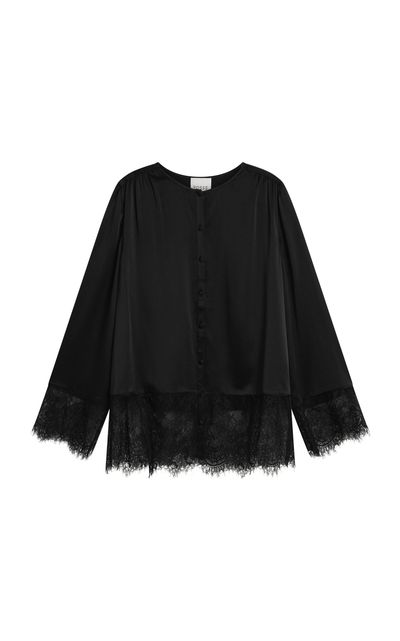 Posse Posse Blake LaceTrimmed Silk Top