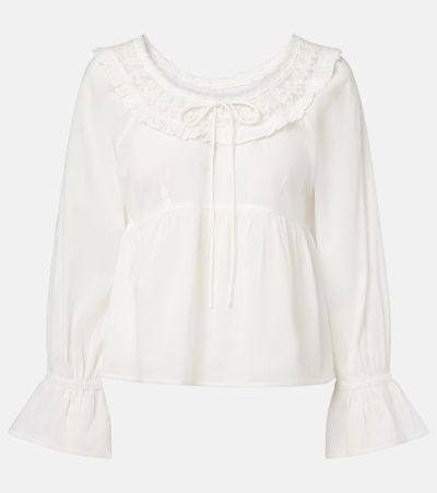 Posse Posse Danielle lace-trimmed cotton blouse