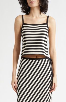 POSSE POSSE Darcy Stripe Pima Cotton Sweater Tank