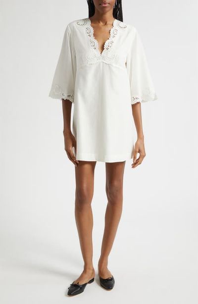 POSSE POSSE Darya Broderie Trim Kaftan Minidress