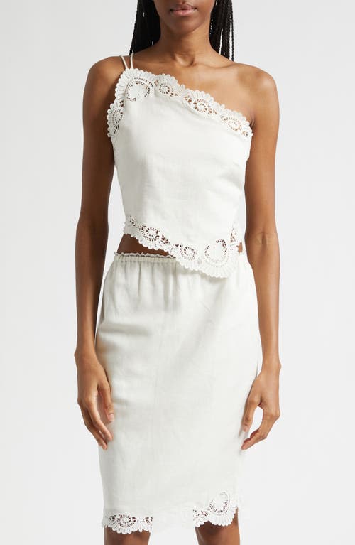 POSSE POSSE Darya Brodierie Trim One Shoulder Tie Back Top
