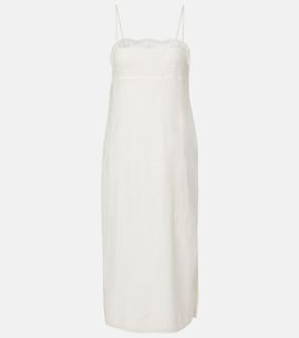 Posse Posse Darya embroidered linen and cotton midi dress