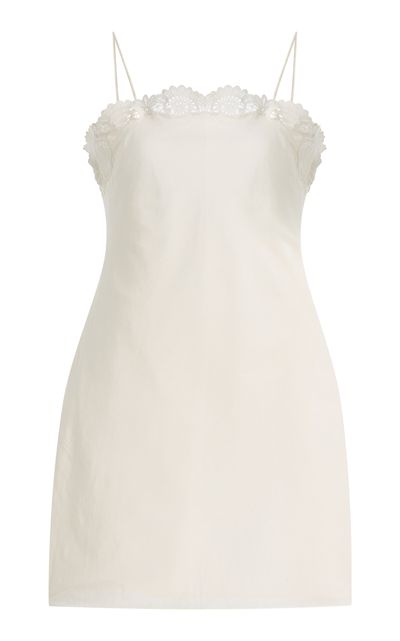 Posse Posse Darya LaceTrimmed LinenCotton Mini Dress