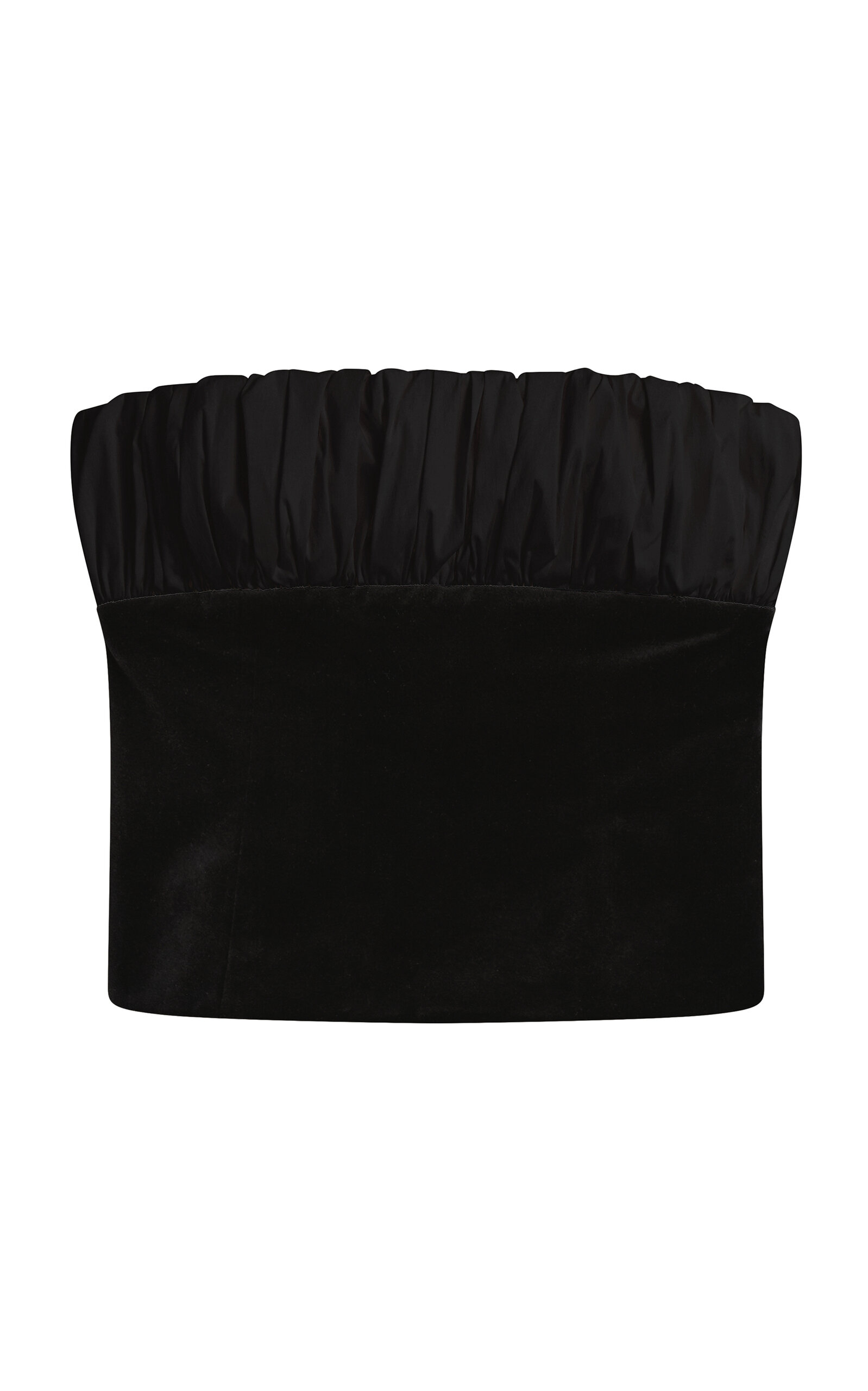 Posse Posse Dean Strapless Gathered Velvet Top