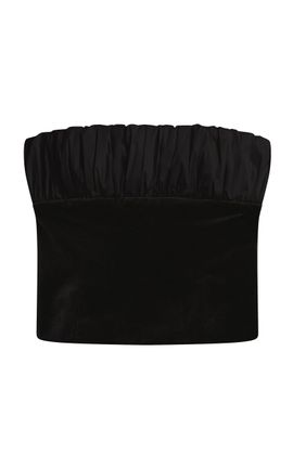 Posse Posse Dean Strapless Gathered Velvet Top