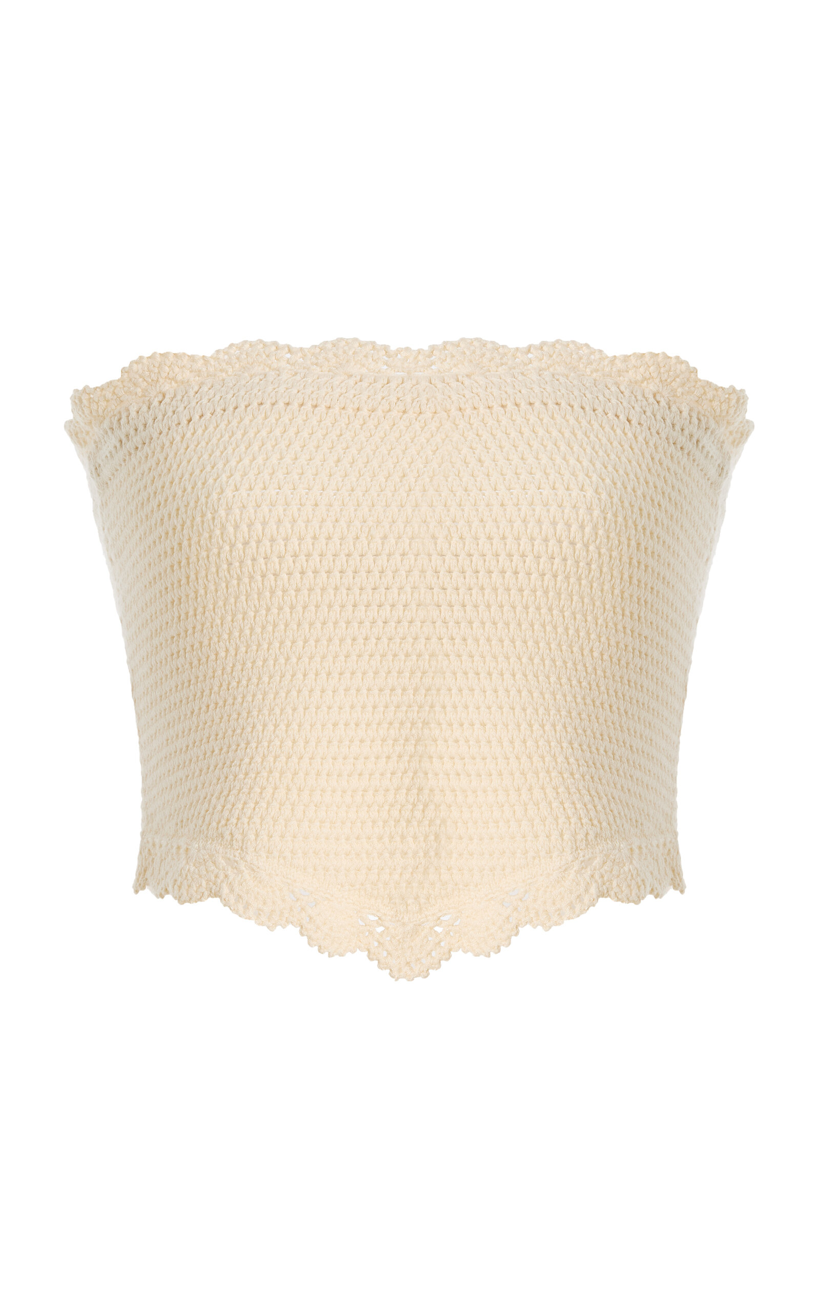 Posse Posse Dylan Strapless Crocheted Crop Top