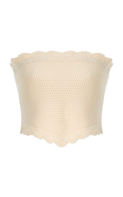 Posse Posse Dylan Strapless Crocheted Crop Top