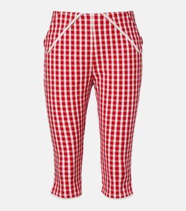 Posse Posse Ebony gingham lace-trimmed cotton-blend capri pants