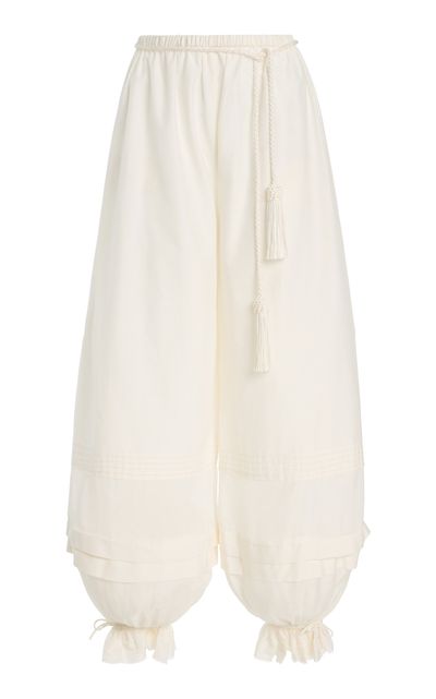 Posse Posse Exclusive Pearl CottonSilk Pants Ivory XL