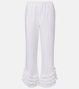 Posse Posse Florence ruffled linen wide-leg pants