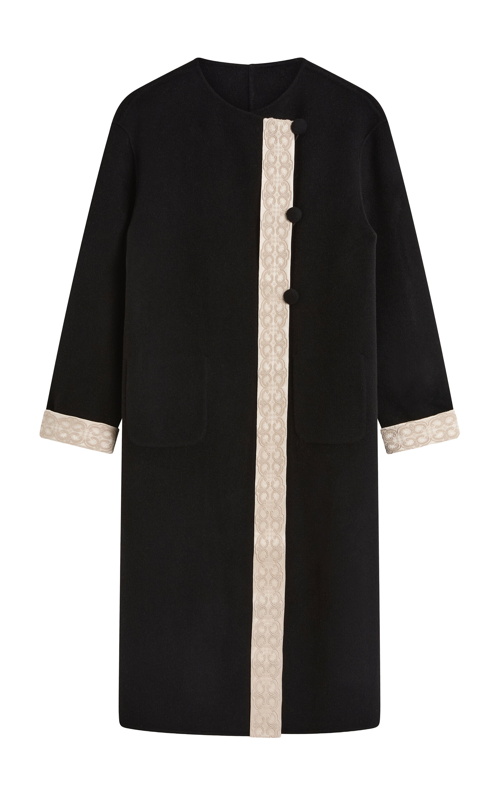 Posse Posse Florian Embroidered Trim WoolBlend Coat