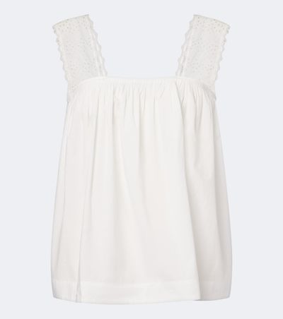 Posse Posse Harriet embroidered cotton poplin top
