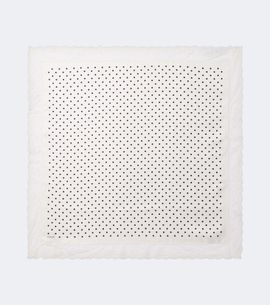 Posse Posse Junia polka-dot lace-trimmed silk scarf
